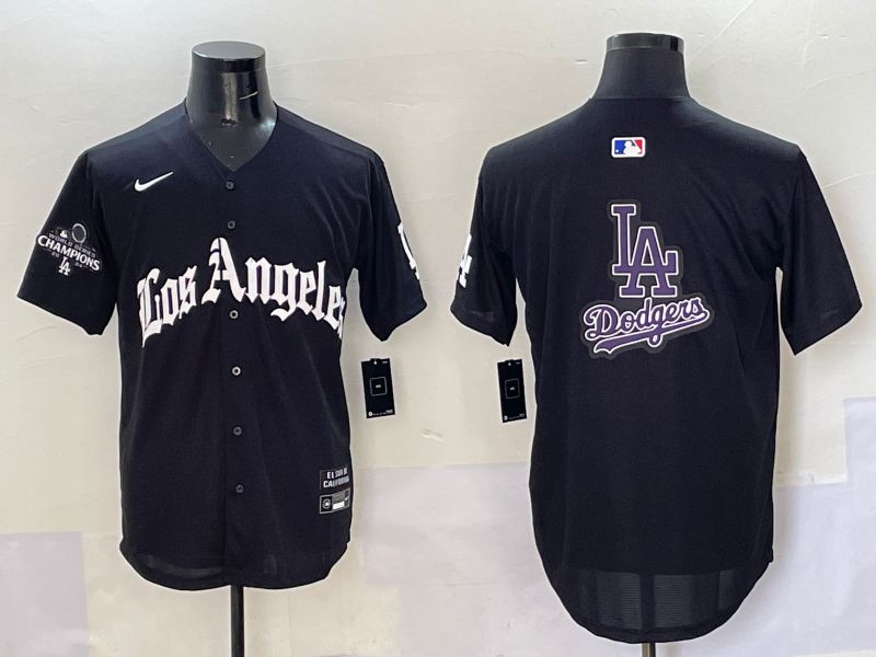 Men Los Angeles Dodgers Blank Black Five generations Joint Name 2025 Nike MLB Jersey style 73
